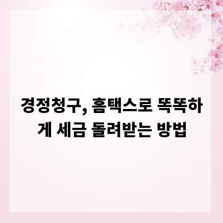 경정청구, 홈택스로 똑똑하게 세금 돌려받는 방법