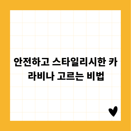 안전하고 스타일리시한 카라비나 고르는 비법