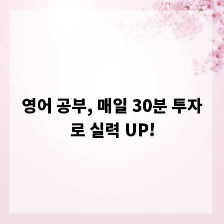 영어 공부, 매일 30분 투자로 실력 UP!