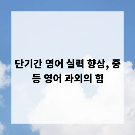 단기간 영어 실력 향상, 중등 영어 과외의 힘