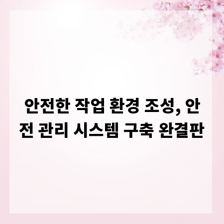 안전한 작업 환경 조성, 안전 관리 시스템 구축 완결판