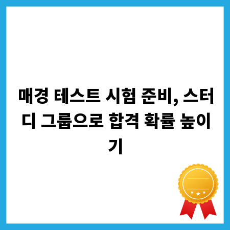 매경 테스트 시험 준비, 스터디 그룹으로 합격 확률 높이기