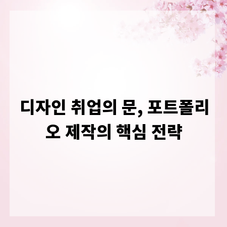 디자인 취업의 문, 포트폴리오 제작의 핵심 전략