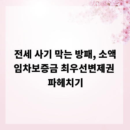 전세 사기 막는 방패, 소액임차보증금 최우선변제권 파헤치기