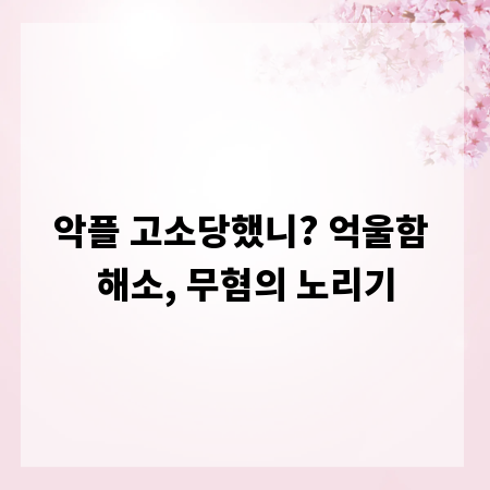 악플 고소당했니? 억울함 해소, 무혐의 노리기