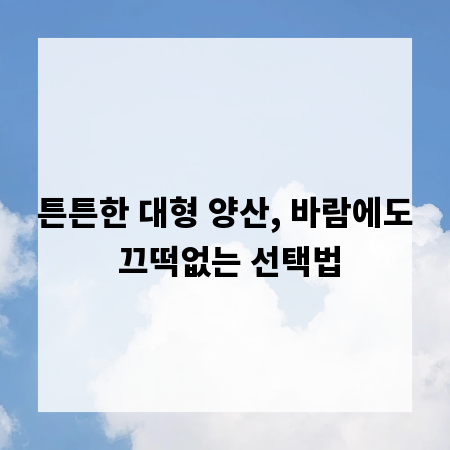 튼튼한 대형 양산, 바람에도 끄떡없는 선택법