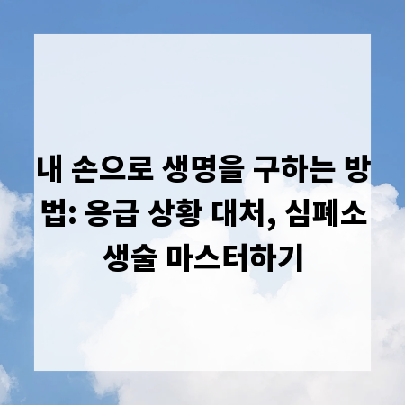 내 손으로 생명을 구하는 방법: 응급 상황 대처, 심폐소생술 마스터하기