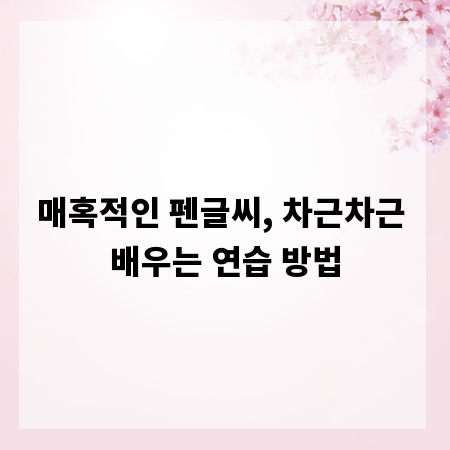 매혹적인 펜글씨, 차근차근 배우는 연습 방법