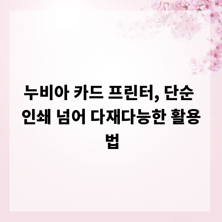 누비아 카드 프린터, 단순 인쇄 넘어 다재다능한 활용법