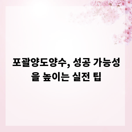 포괄양도양수, 성공 가능성을 높이는 실전 팁