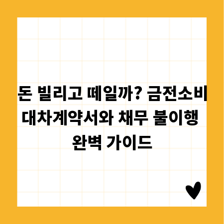 돈 빌리고 떼일까? 금전소비대차계약서와 채무 불이행 완벽 가이드