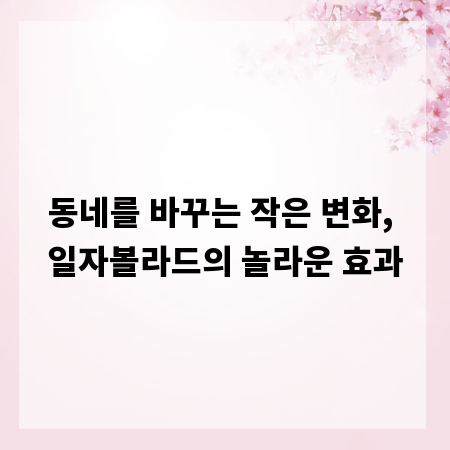 동네를 바꾸는 작은 변화, 일자볼라드의 놀라운 효과