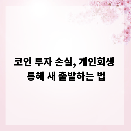 코인 투자 손실, 개인회생 통해 새 출발하는 법