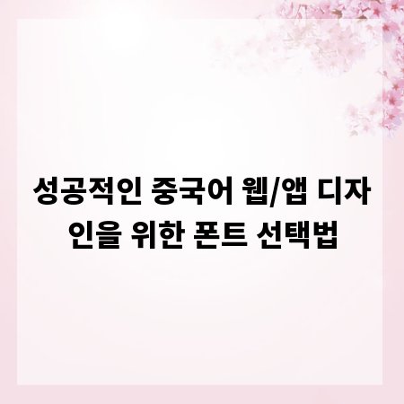 성공적인 중국어 웹/앱 디자인을 위한 폰트 선택법