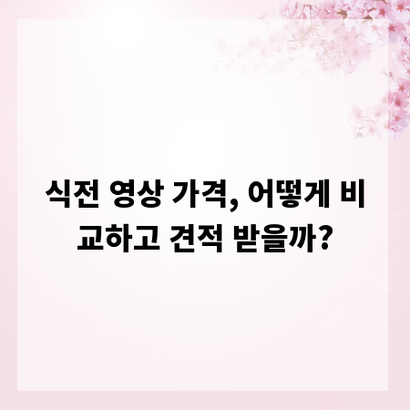 식전 영상 가격, 어떻게 비교하고 견적 받을까?