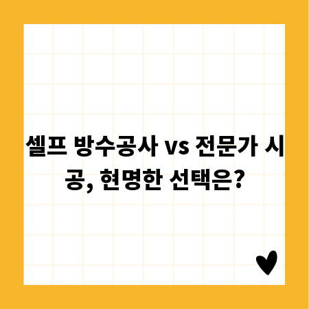 셀프 방수공사 vs 전문가 시공, 현명한 선택은?