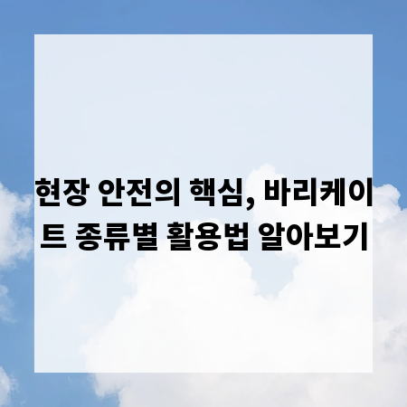 현장 안전의 핵심, 바리케이트 종류별 활용법 알아보기