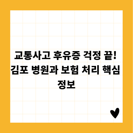 교통사고 후유증 걱정 끝! 김포 병원과 보험 처리 핵심 정보