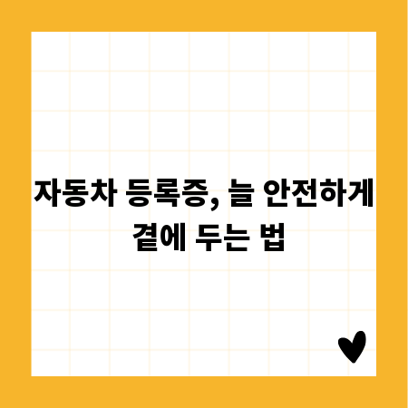 자동차 등록증, 늘 안전하게 곁에 두는 법