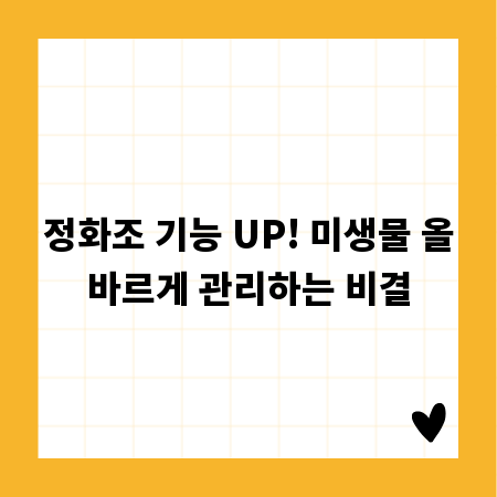 정화조 기능 UP! 미생물 올바르게 관리하는 비결