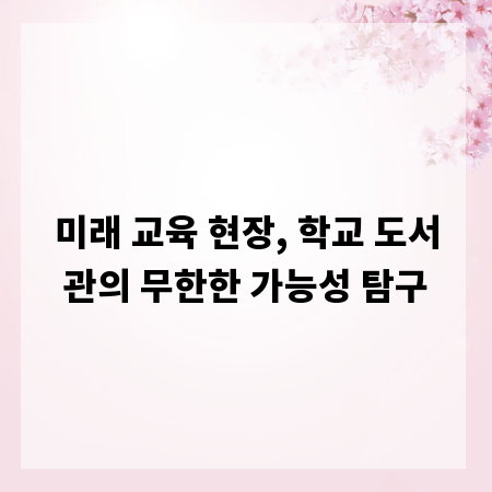 미래 교육 현장, 학교 도서관의 무한한 가능성 탐구