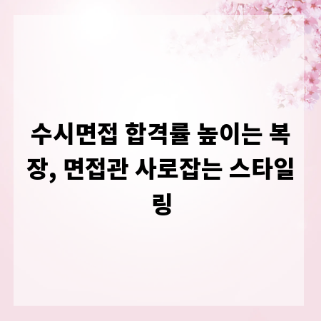 수시면접 합격률 높이는 복장, 면접관 사로잡는 스타일링