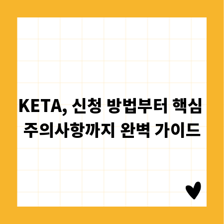 KETA, 신청 방법부터 핵심 주의사항까지 완벽 가이드