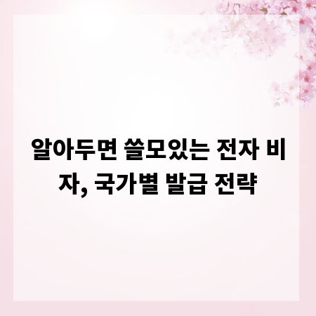 알아두면 쓸모있는 전자 비자, 국가별 발급 전략