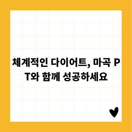 체계적인 다이어트, 마곡 PT와 함께 성공하세요