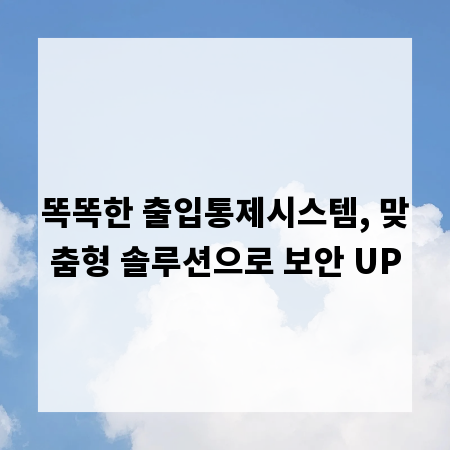 똑똑한 출입통제시스템, 맞춤형 솔루션으로 보안 UP