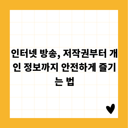 인터넷 방송, 저작권부터 개인 정보까지 안전하게 즐기는 법