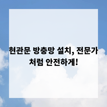 현관문 방충망 설치, 전문가처럼 안전하게!