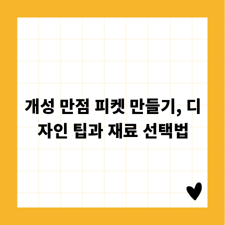 개성 만점 피켓 만들기, 디자인 팁과 재료 선택법