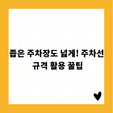 좁은 주차장도 넓게! 주차선 규격 활용 꿀팁