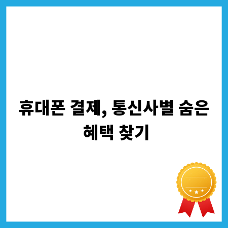 휴대폰 결제, 통신사별 숨은 혜택 찾기