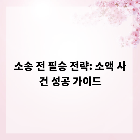 소송 전 필승 전략: 소액 사건 성공 가이드