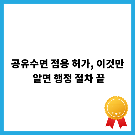 공유수면 점용 허가, 이것만 알면 행정 절차 끝