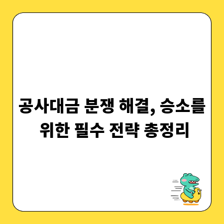 공사대금 분쟁 해결, 승소를 위한 필수 전략 총정리