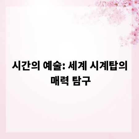 시간의 예술: 세계 시계탑의 매력 탐구