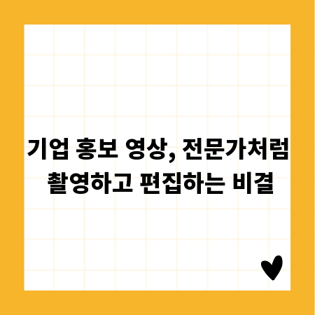 기업 홍보 영상, 전문가처럼 촬영하고 편집하는 비결