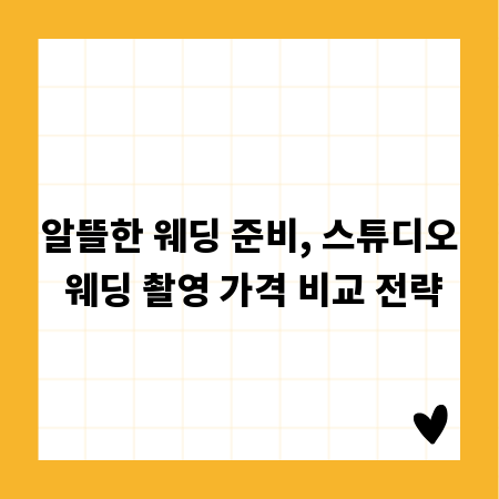 알뜰한 웨딩 준비, 스튜디오 웨딩 촬영 가격 비교 전략