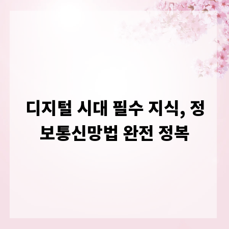 디지털 시대 필수 지식, 정보통신망법 완전 정복