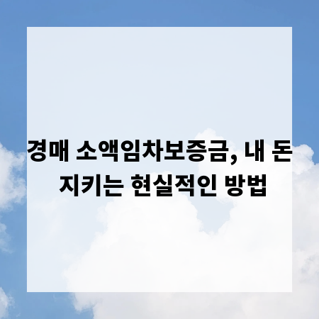 경매 소액임차보증금, 내 돈 지키는 현실적인 방법