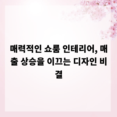 매력적인 쇼룸 인테리어, 매출 상승을 이끄는 디자인 비결