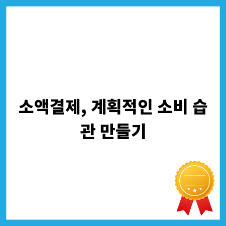 소액결제, 계획적인 소비 습관 만들기