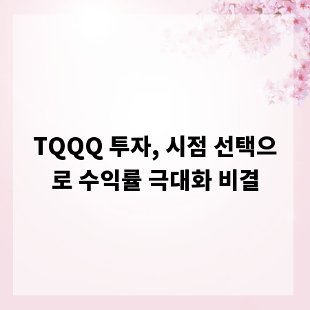 TQQQ 투자, 시점 선택으로 수익률 극대화 비결