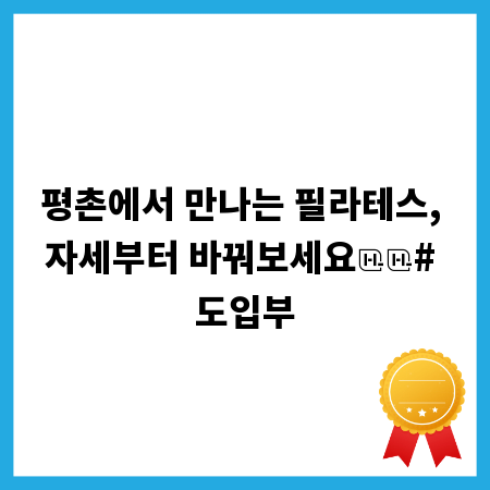 평촌에서 만나는 필라테스, 자세부터 바꿔보세요

# 도입부