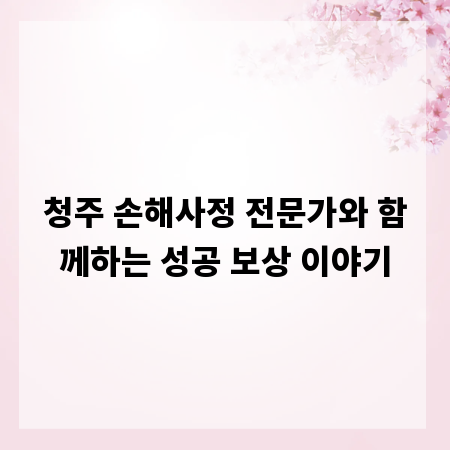 청주 손해사정 전문가와 함께하는 성공 보상 이야기