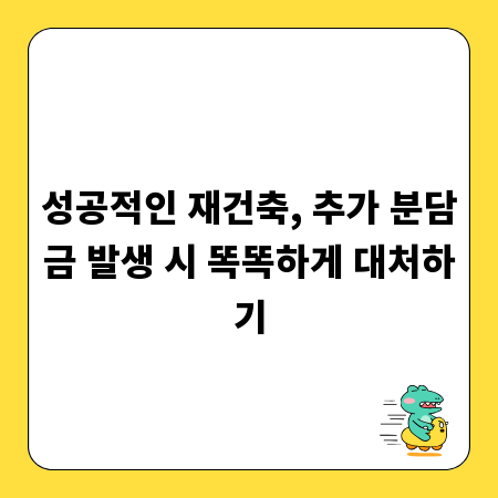 성공적인 재건축, 추가 분담금 발생 시 똑똑하게 대처하기