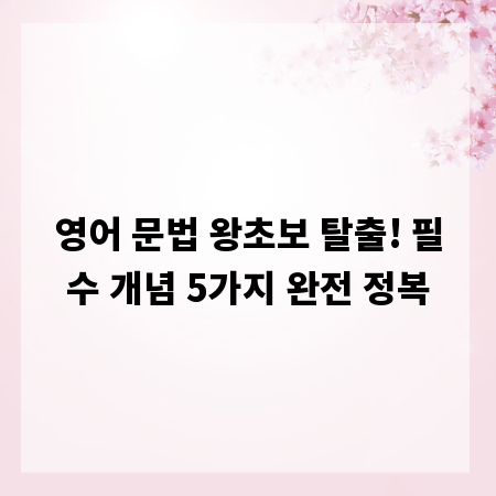 영어 문법 왕초보 탈출! 필수 개념 5가지 완전 정복